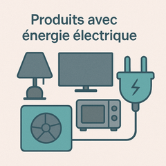 Produits avec énergie électrique