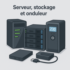Serveur, stockage et onduleur