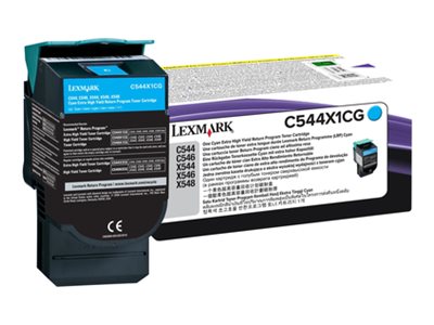 LEXMARK C544, X544 cartouche de toner cyan très haute capacité 4.000 pages pack de 1 retour programme
