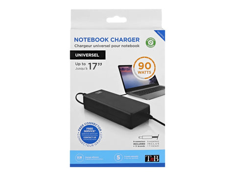 TNB Universal Power Supply For Notebooks Up To 17p Compatible With Most 19V Powered Notebooks 90W Max 9 Adapters