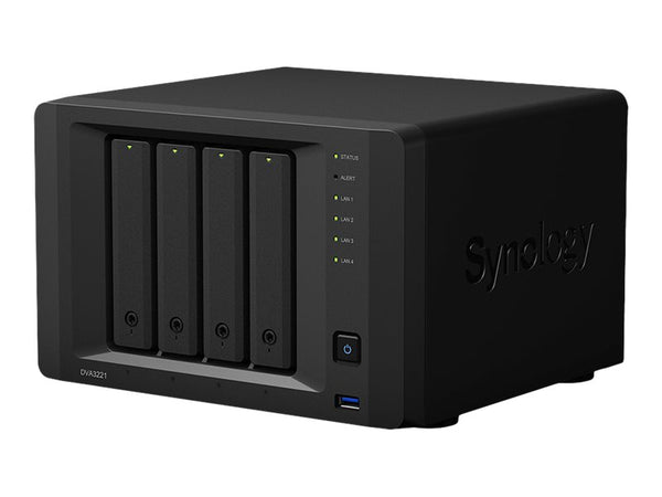 SYNOLOGY DVA3221 Deep Learning NVR Atom C3538 Quad-core 2.1GHz 8Go DDR4 3xUSB3.2 Gen1 port 2xeSATA port 1xCOM