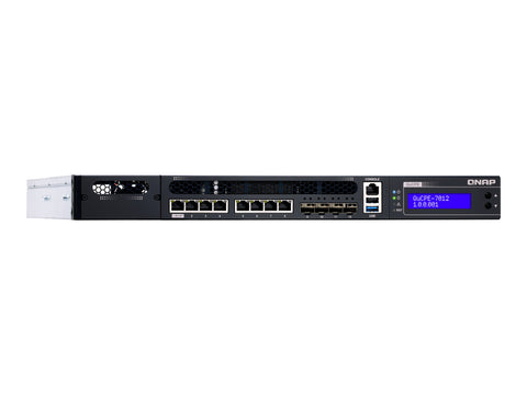 QNAP QuCPE-7012-D2146NT-32G Intel Xeon D-2146NT 8x2.5GbE RJ45 ports and 4x10GbE SFP+ ports 1x network module 1x PCIe Gen3 x8