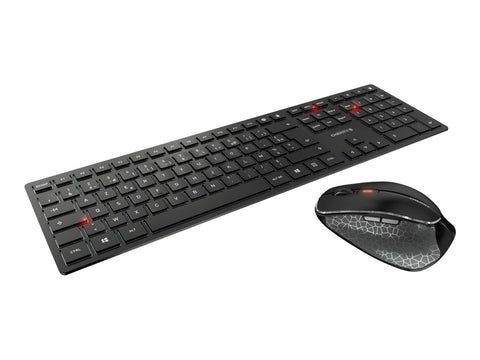 CHERRY DW 9500 SLIM Wireless Desktop USB Keyboard and Bluetooth Black Rechargeable Mouse (FR)