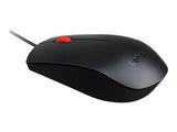 Lenovo Essential - Souris - droitiers et gauchers - optique - 3 boutons - filaire - USB - ThinkRed