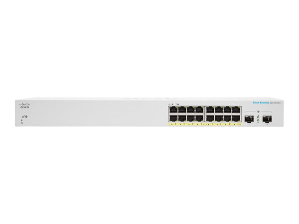 CISCO Business Switching CBS220 Smart 16-port Gigabit PoE 130W 2x1G SFP uplink