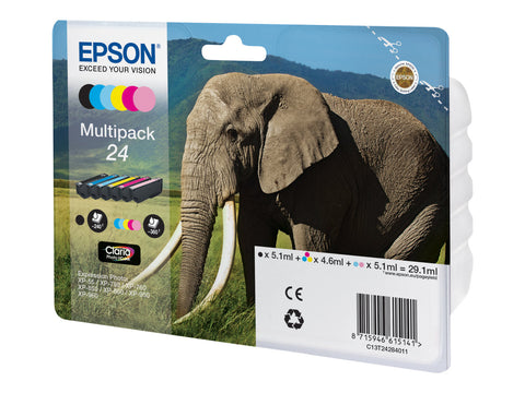 EPSON 3LB Inkt Cartridge 24 Claria Photo HD Ink black and five colour standard capacity 29.1ml 1-pack blister without alarm