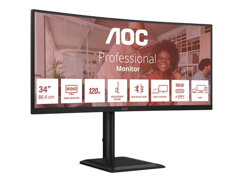 AOC CU34E4CV 34p UWQHD VA 120Hz 21:9 2xHDMI 2.0 DP 1.4 USB-C