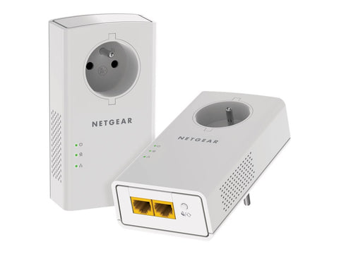 NETGEAR Pack de 2 adaptateurs CPL Gigabit - AVEC PRISE INTEGREE