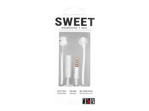 TNB SWEET - Earphones + microphone - White