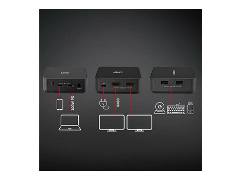 LINDY 2 Port Type C Dual HDMI 4K60 KVM Switch