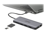ACER 12-IN-1 TYPE-C DONGLE 2xUSB3.2 2xUSB2.0 2xHDMI DisplayPort Type C PowerDelivery SD Card reader TF Card reader 1000M Ethernet