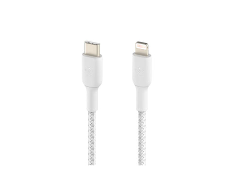 BELKIN BOOST CHARGE USB-C to Lightning Cable Braided 1M White