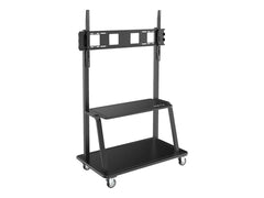 EATON TRIPPLITE Heavy-Duty Rolling TV Cart for 60inch to 105inch Flat-Screen Displays Locking Casters Black