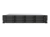 QNAP 12-bay Rackmount NAS AMD Ryzen V1000 series V1500B 4C/8T 2.2GHz 8Go DDR4 RAM 2x2.5GbE LAN optional 10GbE & M.2 NVMe/SATA