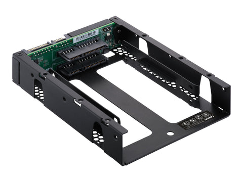 QNAP 3.5p SATA to dual 2.5p SATA drive adapter up to 9.5mm 2.5p drive height support HW RAID 0/1 JBOD Individual disk modes