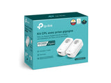 TP-LINK AV2000 2-Port Gigabit Passthrough Powerline Starter Kit 2000Mbps Powerline Data Rate Line-Neutral/Line-Ground 2x2 MIMO 2