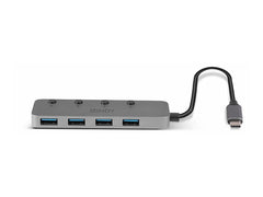 LINDY 4 Port USB 3.2 Type C Hub with On/Off Switches