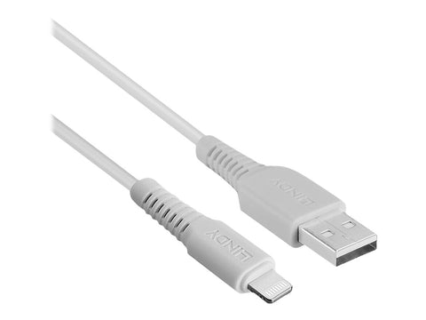 LINDY 3m USB to Lightning Cable white Charge and sync Cable for iPhone iPad & iPod