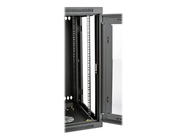 EATON TRIPPLITE SmartRack 15U Low-Profile Switch-Depth Wall-Mount Half-Height Rack Enclosure Clear Acrylic Window