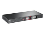 TP-LINK 16-Port 10/100Mbps + 2-Port Gigabit Rackmount Switch with 16-Port PoE+