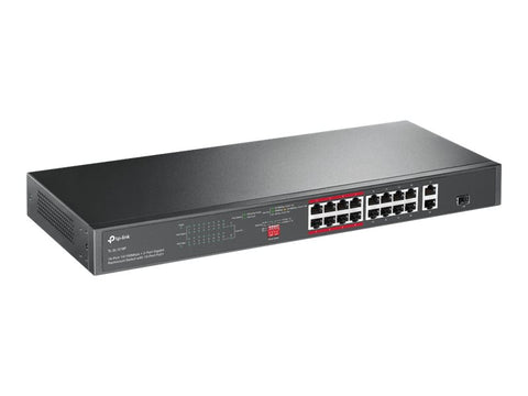 TP-LINK 16-Port 10/100Mbps + 2-Port Gigabit Rackmount Switch with 16-Port PoE+