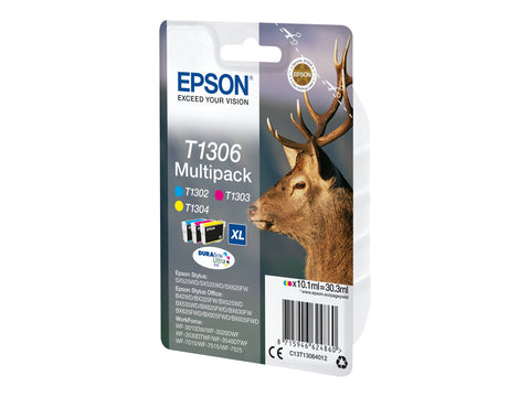 EPSON 1LB T1306 ink cartridge tri-colour extra high capacity 3 x 10.1ml 3-pack RF-AM blister DURABrite Ultra Ink w/s