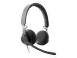 LOGITECH Zone Wired MSFT Teams Headset on-ear wired USB-C graphite Certified for Microsoft Teams