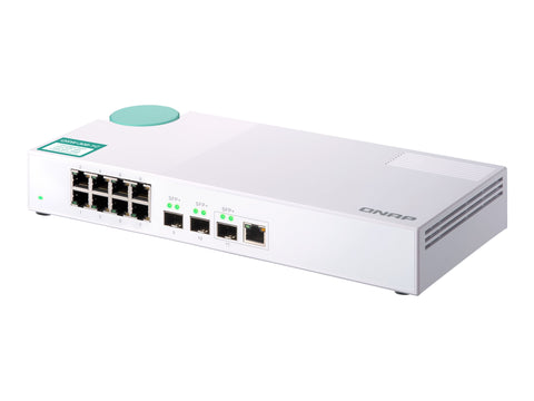 QNAP QSW-308-1C Eight 1GbE NBASE-T ports Three 10GbE SFP+ with shared one 10GBASE-T ports Unmanage Switch 10GbE NBASE-T