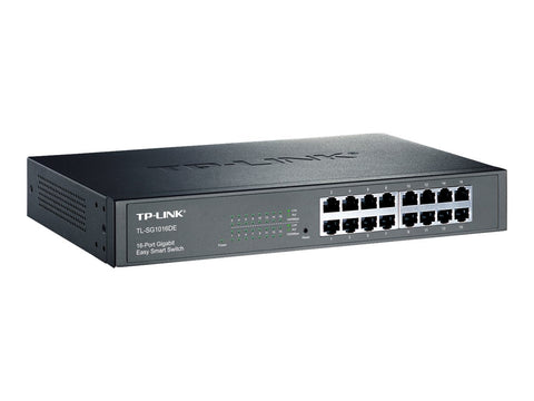 TP-LINK 16-Port Gigabit Easy Smart Switc 16 10/100/1000Mbps RJ45 ports, MTU/Port/Tag-based VLAN, QoS, IGMP Snooping