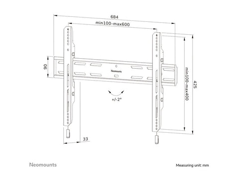 NEOMOUNTS WL30S-850BL16 Support pour écran mural 42-86p - fixe - verrouillable - installation rapide