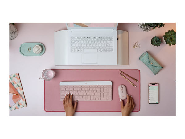 LOGITECH MK470 Slim Combo - ROSE - (FRA) - CENTRAL-419