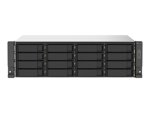 QNAP 16-bay Rackmount NAS AMD Ryzen V1000 series V1500B 4C/8T 2.2GHz 16Go DDR4 RAM 2x2.5GbE LAN optional 10GbE & M.2 NVMe/SATA