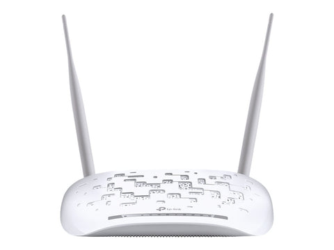 TP-LINK 300Mbps Wireless N USB VDSL2 Modem Router Broadcom, 802.11b/g/n 300Mbps at 2.4GHz 4 FE LAN ports 1 USB 2.0 Port 2 fixed ant