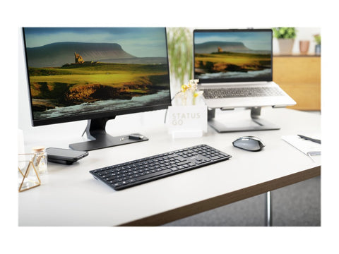 CHERRY DW 9500 SLIM Wireless Desktop USB Keyboard and Bluetooth Black Rechargeable Mouse (FR)