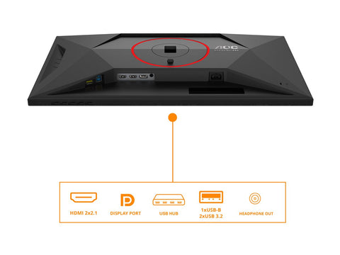 AOC Q27G4SRU 27p 2560x1440 Fast IPS Flat H/A 130MM QHD 320Hz USB HUB DP HDMI 450cd/m2