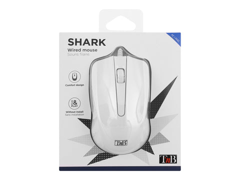 TNB SHARK - Wired optical mouse - white