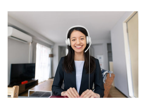 LOGITECH H390 Headset on-ear wired USB-A off-white