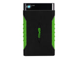 SILICON POWER External HDD Armor A15 1To 2.5p USB 3.2 Black & Green Anti-shock MIL-STD 810F Method 516.5 Procedure IV LED light