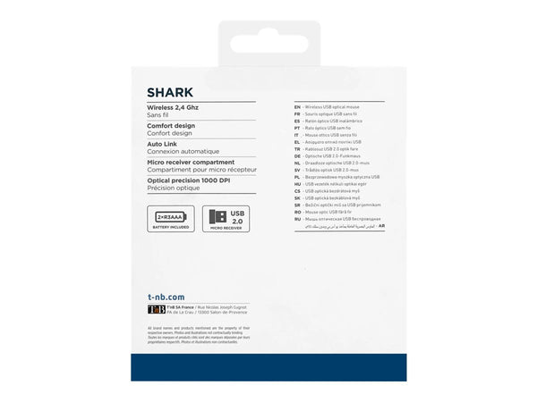 TNB SHARK Rf10 1000Dpi 2.4Ghz Wireless Optical Mouse Automatic Connection Usb Receiver Rf 2.4Ghz Range Up To 10M