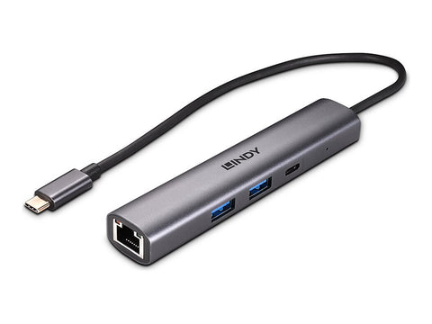 LINDY USB 3.2 Gen 2 Type C Hub & Gigabit Ethernet