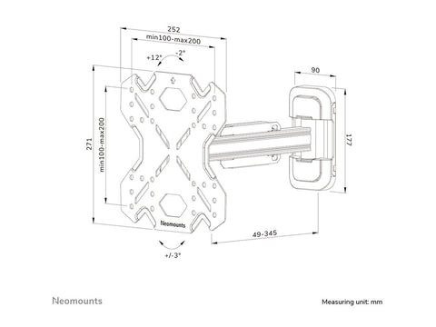 NEOMOUNTS WL40S-840BL12 Support pour écran mural 32-55p - orientable - installation rapide