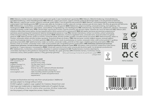 LOGITECH StreamCam - GRAPHITE - EMEA