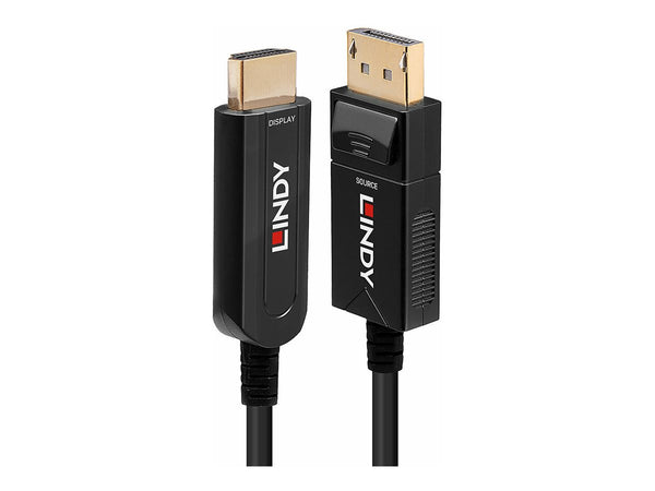 LINDY DP 1.2 to HDMI 18G AOC Hybrid Cable 10m