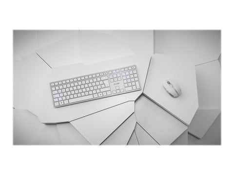 CHERRY DW 9100 SLIM Wireless Desktop USB Bluetooth white/silver rechargeable (FR)