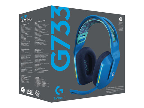 LOGITECH G G733 LIGHTSPEED Wireless RGB Gaming Headset Headset full size 2.4 GHz wireless blue