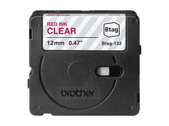 BROTHER BTAG132 Ribbon 12MM Red on Transparent