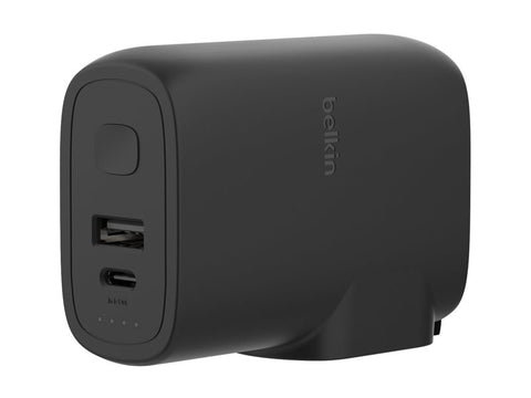 BELKIN Hybrid Wall Travel Charger 25w + 5k Power Bank UK EU US AU Black