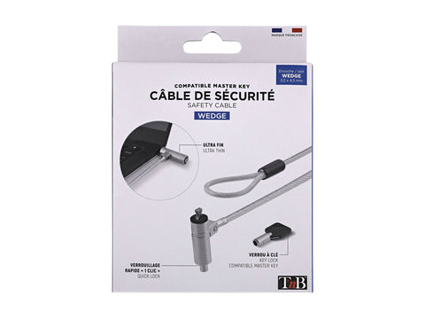 TNB Ultraresistant Braided Steel Cable With Pvc Coating And Zinc Lock Fine And Adjustable Pivoting Head To Attach It Comfortably