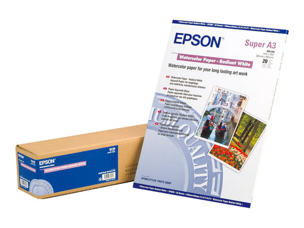 EPSON S041352 Matte papier aquarelle inkjet 190g/m2 A3+ 20 feuilles pack de 1