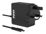 PORT DESIGNS Type C Universal Power Adapter 45W For Macbooks Notebooks Tablets Smartphones Up To 45W Type C Connector